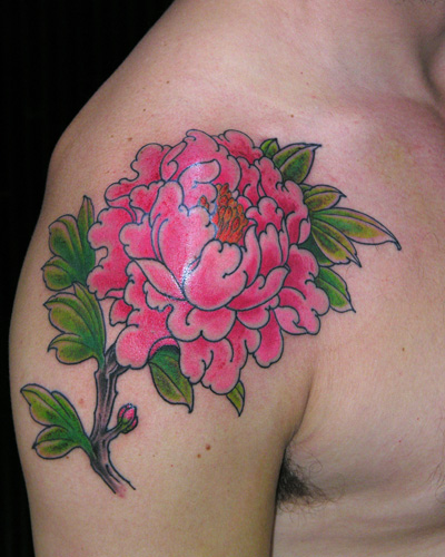 Biomechanical tattoos are done by the tattoo. Peony flower tattoo on my 